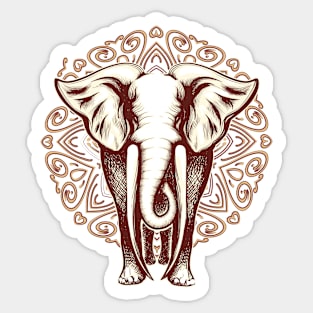 Elephant on Mandala background Sticker